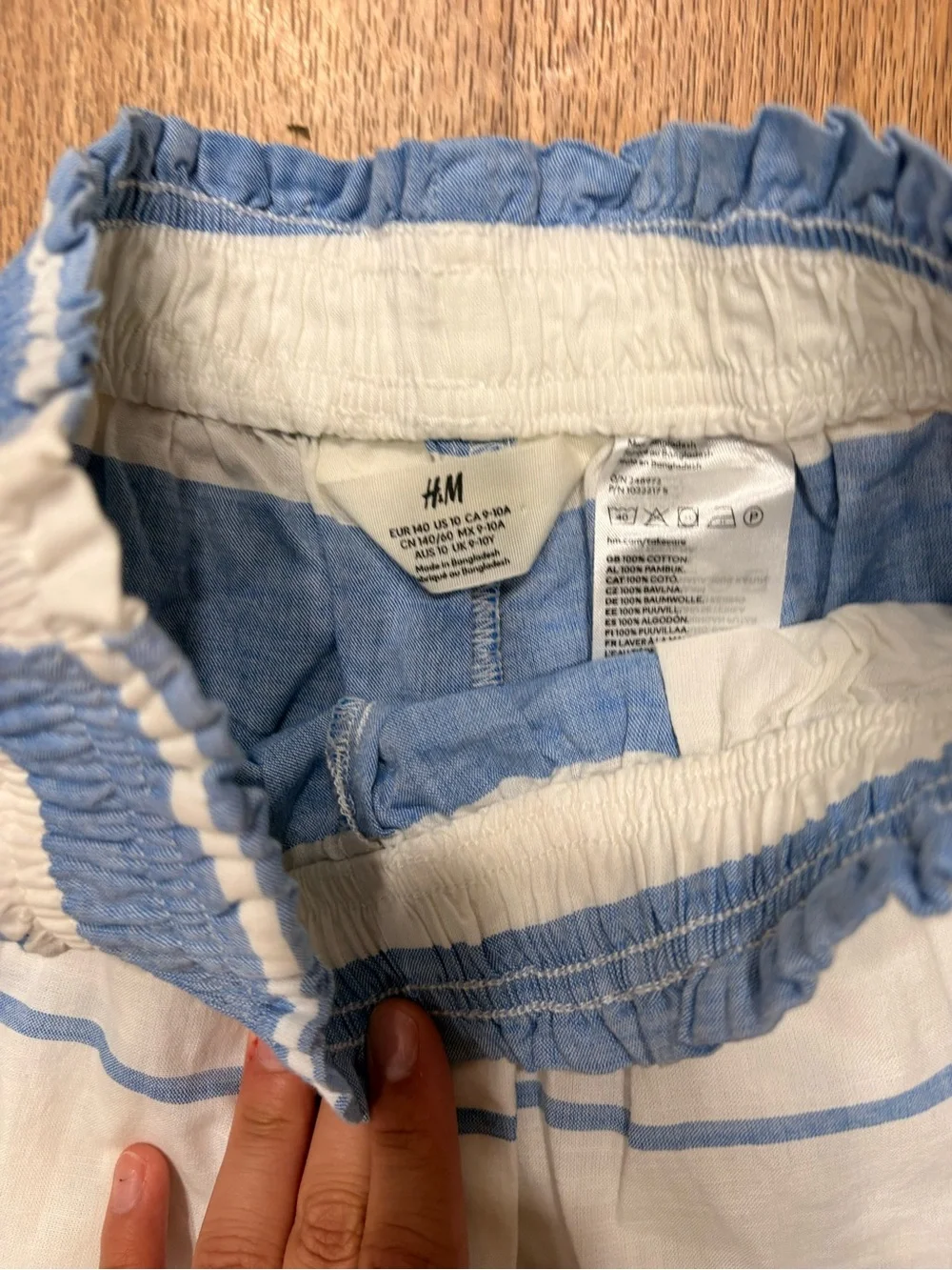 H&M Blue and White Striped Kids Shorts